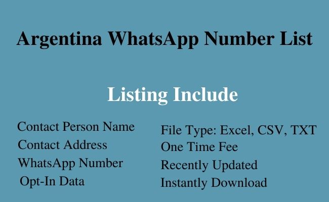 Argentina whatsapp number list