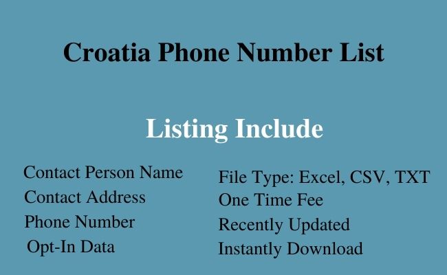 Croatia phone number list
