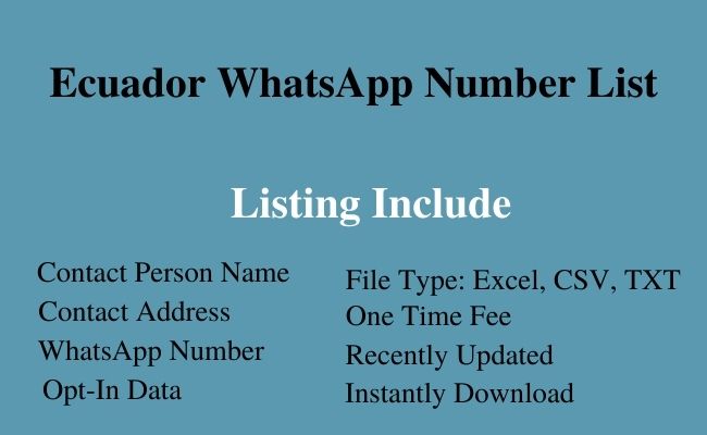 Ecuador whatsapp number list