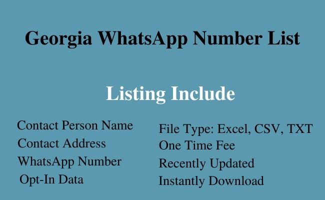 Georgia whatsapp number list