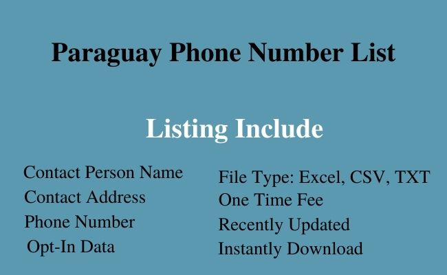 Paraguay phone number list