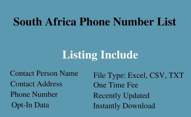 South Africa phone number list