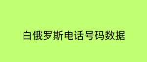 白俄罗斯电话号码数据